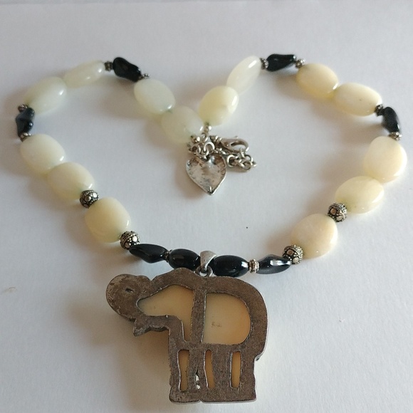 NATURAL ROSE QUARTZ TIBETAN SILVER ELEPHANT TRUNK UP GOOD LUCK PENDANT  NECKLACE - Picture 8 of 8